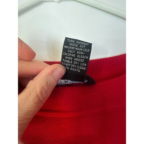 Vintage Limited Jeans USA Flag Sweatshirt Red Crew Neck Women Sz S - Picture 4 of 5